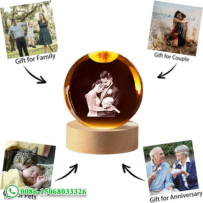 Custom Crystal Ball Photo LED Night Light