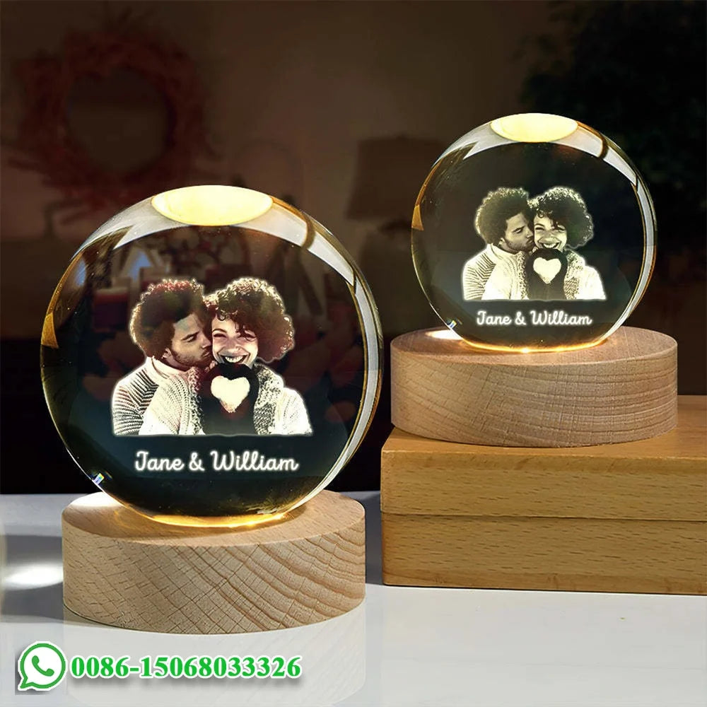 Custom Crystal Ball Photo LED Night Light